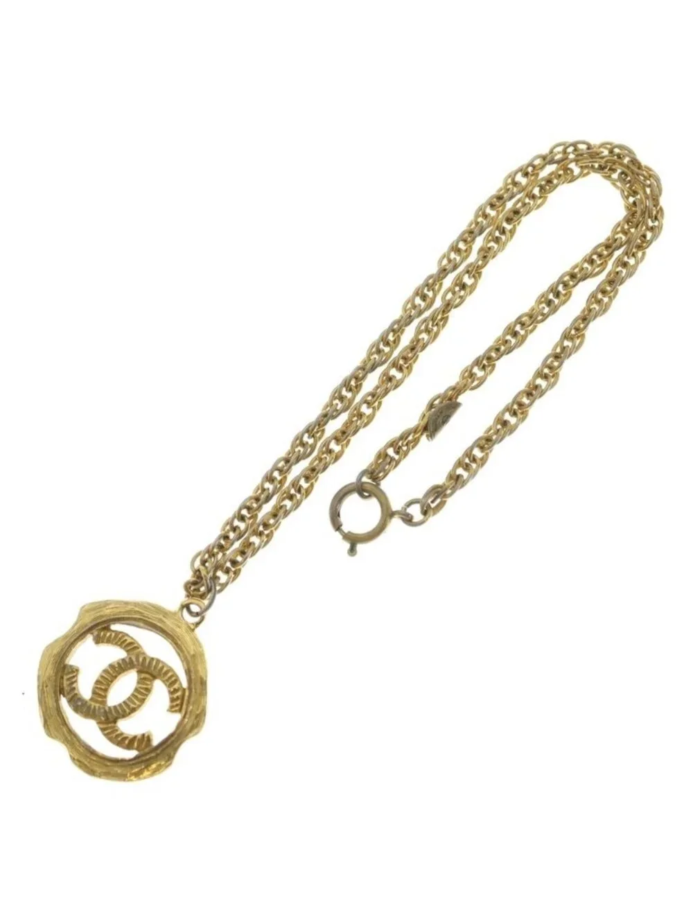 Chanel CC Logo Necklace Chain Vintage Gold